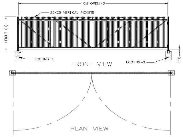 Swing Gate 10 M Specifications